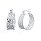 0.80" Inch Vintage Filigree Hoop Earrings, Openwork Chunky Mesh Filigree Heart Lace Design, Lightweight & Hypoallergenic, 925 Sterling Silver