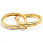 1 Inch Greek Key Yellow Gold Plated Hoop Earrings