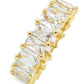 Pure Ziva Sparkling Clear White CZ Statement Eternity Band Ring, Created Diamond, 18k Yellow Gold Filled Plated, Size 6
