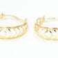 0.62" Inch Ultra Lightweight Geometric Chevron Unique Cutout Cut Out Huggie Hoop Earrings, 18k Yellow Gold Filled Plated, Hinge with Notched Posts