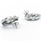 1 Inch Chunky Puffy Twist Spiral Bright Silver Huggie Hoop Earrings, Rhodium Plating, Push Back Closures