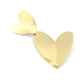 Double Heart Dangle Drop Earrings, 2.1 Inch, Gold Plated Stainless Steel