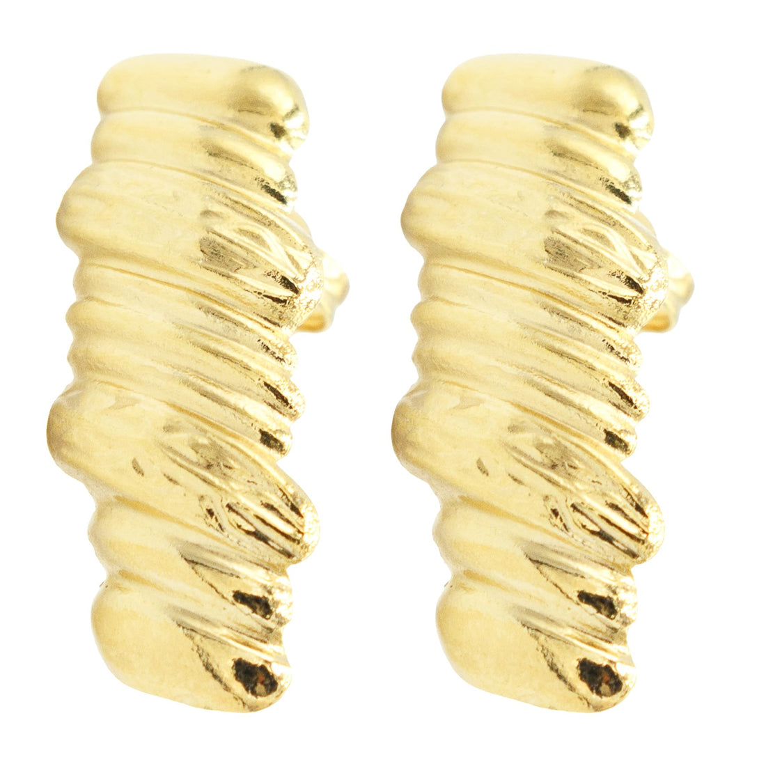 Lightweight 0.90" Inch Textured Brushed Dangle Drop Earrings for Women, 18k Yellow Gold Filled Plated, Nickel Free