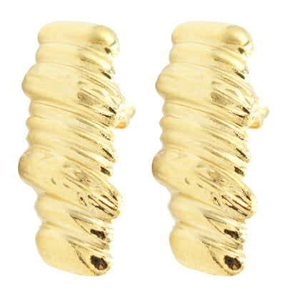 Lightweight 0.90" Inch Textured Brushed Dangle Drop Earrings for Women, 18k Yellow Gold Filled Plated, Nickel Free