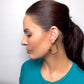 Pure Ziva Yellow Gold Tone Christian Cross Hoop Earrings, 1.75 Inch, Stainless Steel, Nickel Free