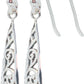 Teardrop Vintage Filigree Dangle Drop Earrings, 925 Sterling Silver, Bohemian Boho Style, 1.75" Inch Length