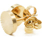 7mm Round Diamond Cut Texture Sunburst Stud Earrings for Women, 18k Yellow Gold Filled Plated, Nickel Free