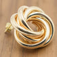 0.90 Inch Chunky Knot Stud Hoop Earrings for Women, Gold Filled Plated, Push Back Closures