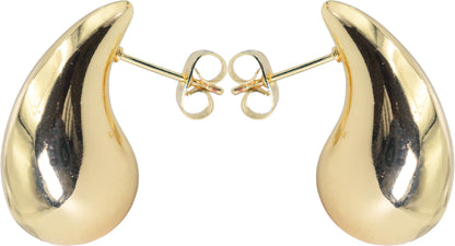 Chunky Teardrop Stud Earrings, 18k Yellow Gold Filled, 1 Inch Drop Length, Post Back