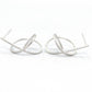 Silver Abstract Modern Art Scultpural Knot Stud Earrings, 925 Sterling, Push Backings, 0.94" Inch
