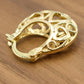 0.68" Inch Vintage Filigree Lace Hollow Heart Cut Out Hoop Huggie Earrings, 18k Yellow Gold Filled
