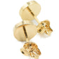7mm Round Diamond Cut Texture Sunburst Stud Earrings for Women, 18k Yellow Gold Filled Plated, Nickel Free