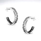 Sterling Silver Celtic Tribal Filigree Hoop Earrings, 1 Inch Length, Push Back Closures