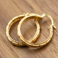 1 Inch Greek Key Yellow Gold Plated Hoop Earrings