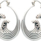 Pure Ziva Sterling Silver Ocean Wave Hoop Statement Earrings, Openwork Bohemian Drop Design, 925 Silver, 1 Inch