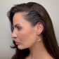 1.30 Three Tri-Tone Rose Gold, Yellow Gold, & Silver Bead Ball Hoop Earrings, 925 Sterling Silver