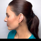 1 Inch Modern Square Geometric Abstract Sculpture Half Hoop Earrings for Women, Gold Filled, Push Back Closures