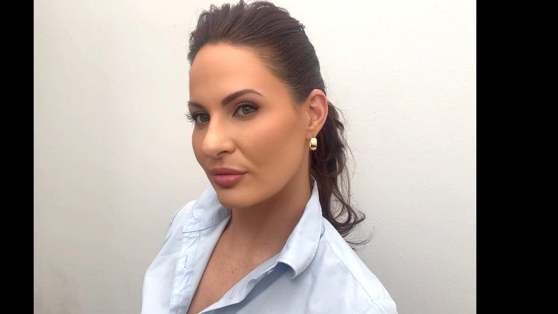 Gold Tone Hoop Earrings for Women, 18k Yellow Gold Filled (Classic Huggies)