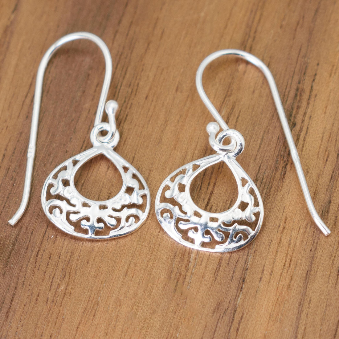 Boho Filigree Lace Drop & Hoop Earrings, Hypoallergenic 925 Sterling Silver (Classic Filigree Drop)