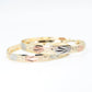 2.12" Inch Circle and Tribal Arrow Design Tri-Tone Rose Gold, Yellow Golden, & Silver Tone Sparkly Glitter Statement Hoop Earrings, Gold Plated
