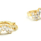 0.82" Inch Beautiful Baguette Style Asymmetrical Cubic Zirconia CZ Huggie Hoop Earrings, 18k Gold Filled Plated (White)