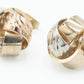 Pure Ziva 14mm Two Tone Yellow Gold and Silver Bow Knot Chunky Stud Earrings for Women, Stainless Steel