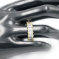 Pure Ziva Sparkling Clear White CZ Statement Eternity Band Ring, Created Diamond, 18k Yellow Gold Filled Plated, Size 6