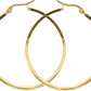 Pure Ziva Yellow Gold Tone Christian Cross Hoop Earrings, 1.75 Inch, Stainless Steel, Nickel Free
