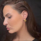 Sculpted Ribbon Triangular Matte Stud Earrings, 18K Gold Plated 925 Sterling Silver, Push Backs, 0.57 Inch