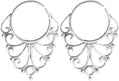 Boho Filigree Lace Drop & Hoop Earrings, Hypoallergenic 925 Sterling Silver (Small Septum Hoops)