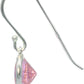 Pink 1 Inch Heart CZ Crystal Dangle Drop Earrings, 925 Sterling Silver, Fish Hook Fishhook Backings