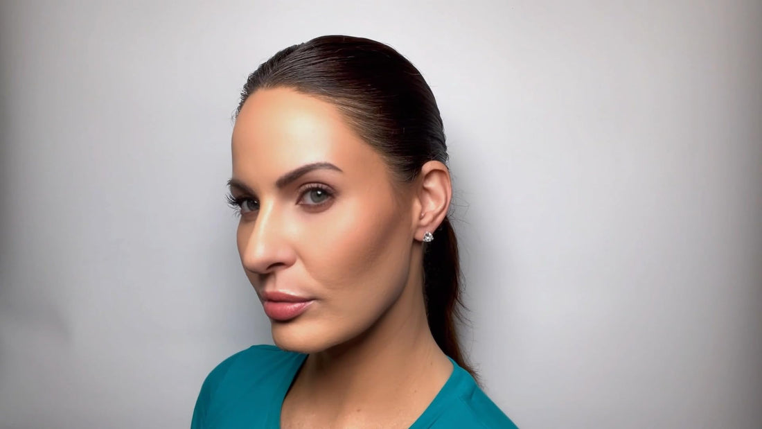 925 Sterling Silver Triangle Stud Earrings, 8mm Trillion Cut Cubic Zirconia, Sparkly CZ