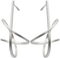 Silver Abstract Modern Art Scultpural Knot Stud Earrings, 925 Sterling, Push Backings, 0.94" Inch