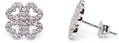 Pure Ziva 4 Leaf Clover Shamrock Stud Earrings, 925 Sterling Silver, CZ Stones, 11mm