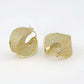 1.6" Inch Flower Floral Lace Hollow Chunky Yellow Gold Filled Chunky Hoop Earrings, Hinge Post