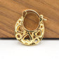 0.68" Inch Vintage Filigree Lace Hollow Heart Cut Out Hoop Huggie Earrings, 18k Yellow Gold Filled