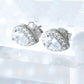 Teardrop Halo Bridal Style Cubic Zirconia CZ Stud Earrings, 925 Sterling Silver