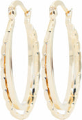 Classic Interlocking Twisted Cable Double Hoop Earrings, 1.30 Inch Oval, Gold Filled Plated, Polished Finish