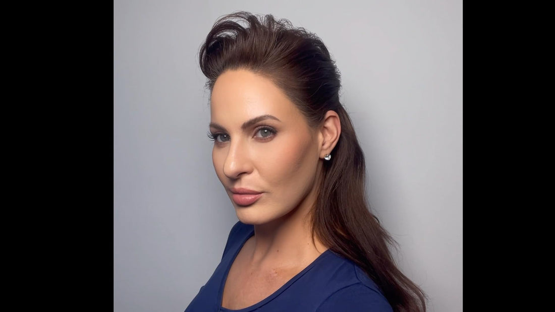 0.33" Inch Simple Shiny Heart Shaped Stud Earrings for Women, Cubic Zirconia CZ, 18k Yellow Gold Filled Plating