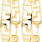 1.25 Inch Greek Key Hollow Cut Out Yellow Gold Plated Hoop Earrings