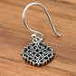 Vintage Filigree Boho Bohemian Floral Flower Dangle Drop Earrings, 925 Sterling Silver, 0.90" Inch
