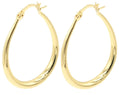 Gold Tone Hoop Earrings for Women, 18k Yellow Gold Filled (1.5" Oval Hoops)