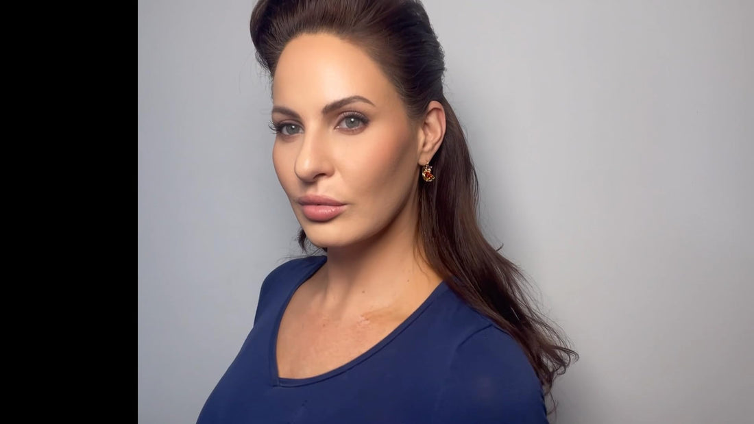 0.82" Inch Beautiful Baguette Style Asymmetrical Cubic Zirconia CZ Huggie Hoop Earrings, 18k Gold Filled Plated (Multicolored)