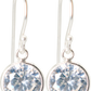 0.90" Inch Classic Simple Bezel Set Round Clear White CZ Crystal Dangle Drop Earrings, 925 Sterling Silver, French Wire Backs