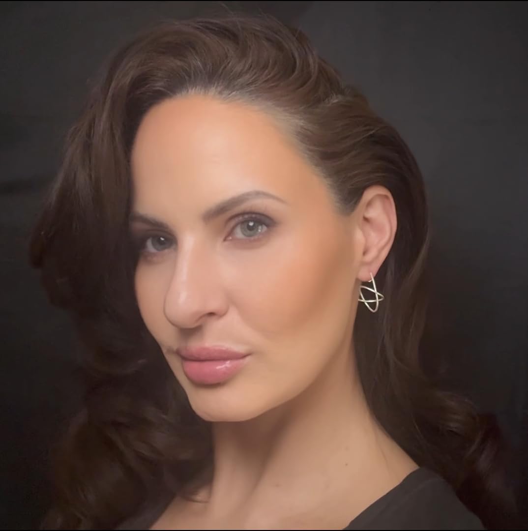 Silver Abstract Modern Art Scultpural Knot Stud Earrings, 925 Sterling, Push Backings, 0.94" Inch