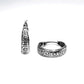 Boho Bohemian Oxidized Antique Vintage Hoop Earrings, Tribal Floral Engravings, 925 Sterling Silver, Hinge with Notched Post