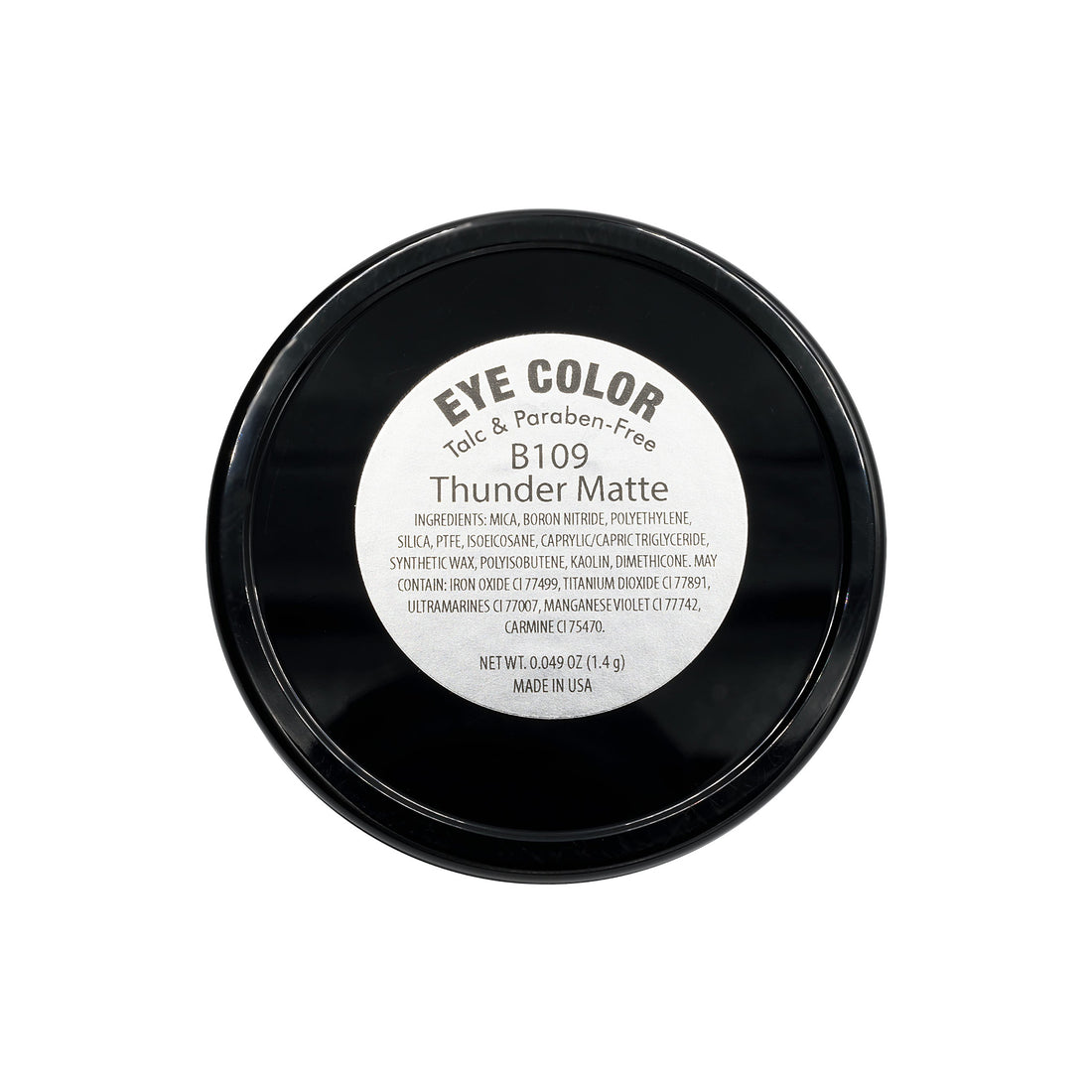 Pure Ziva Thunder Matte Dark Grey Blue Gray Pressed Powder Single Eyeshadow; Talc, Paraben & Cruelty Free
