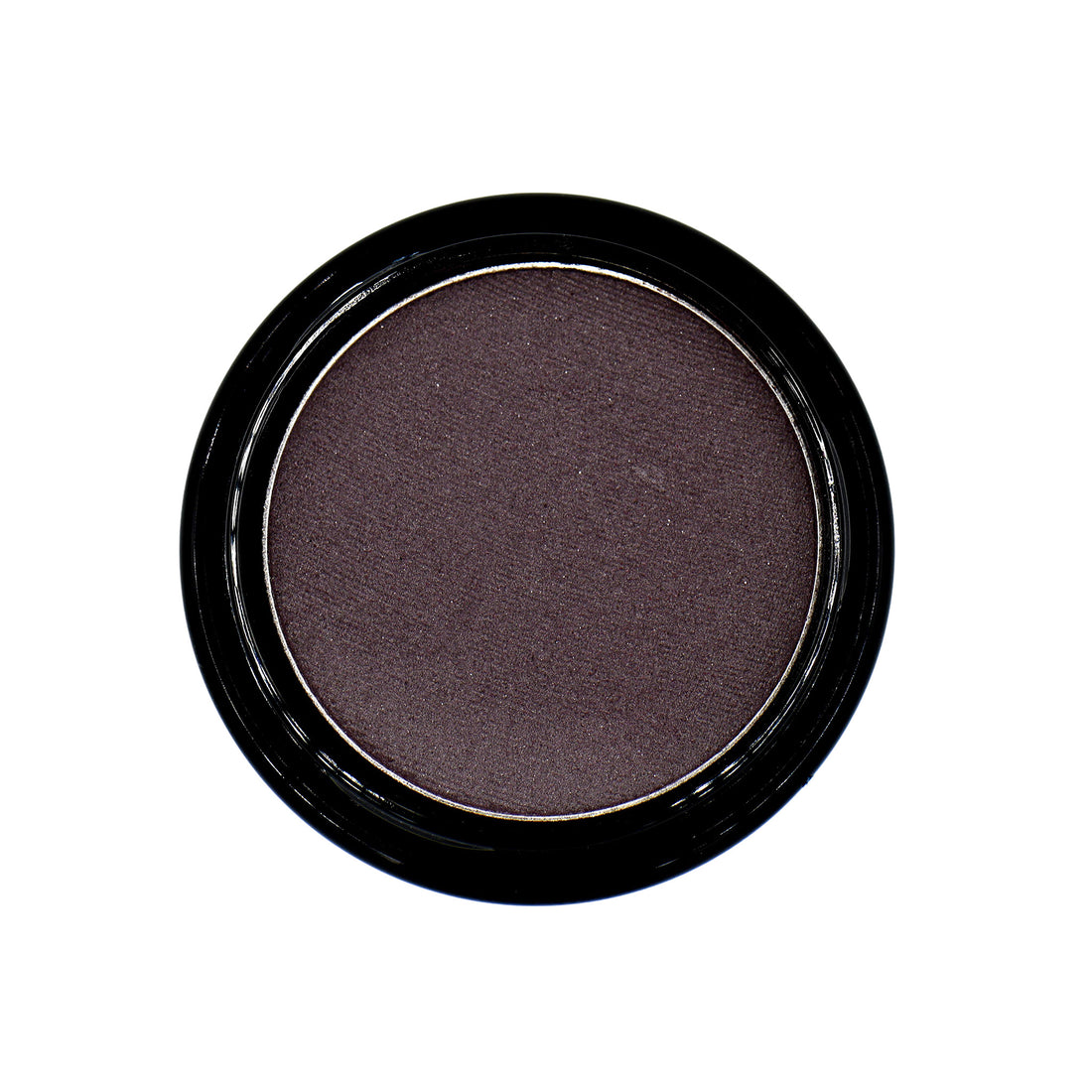 Purple eyeshadow in a black container on a white background