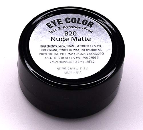 Pure Ziva Nude Neutral Naked Sheer Sugar Cookie Beige Matte Pressed Powder Single Vegan Eyeshadow; Talc, Paraben & Cruelty Free