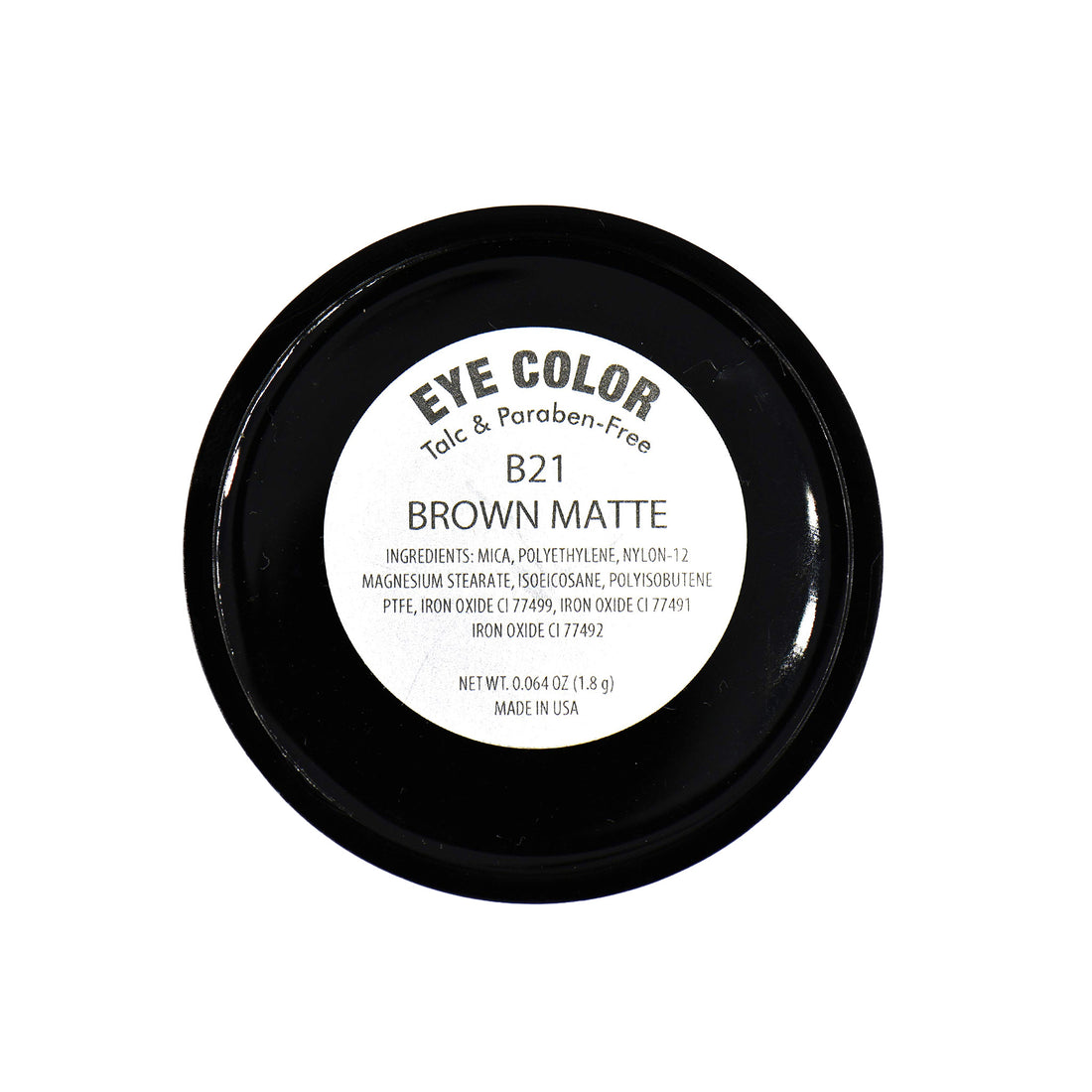 Pure Ziva Chocolate Brown Chestnut Cocoa Matte Opaque Pressed Powder Single Vegan Eyeshadow; Talc, Paraben & Cruelty Free